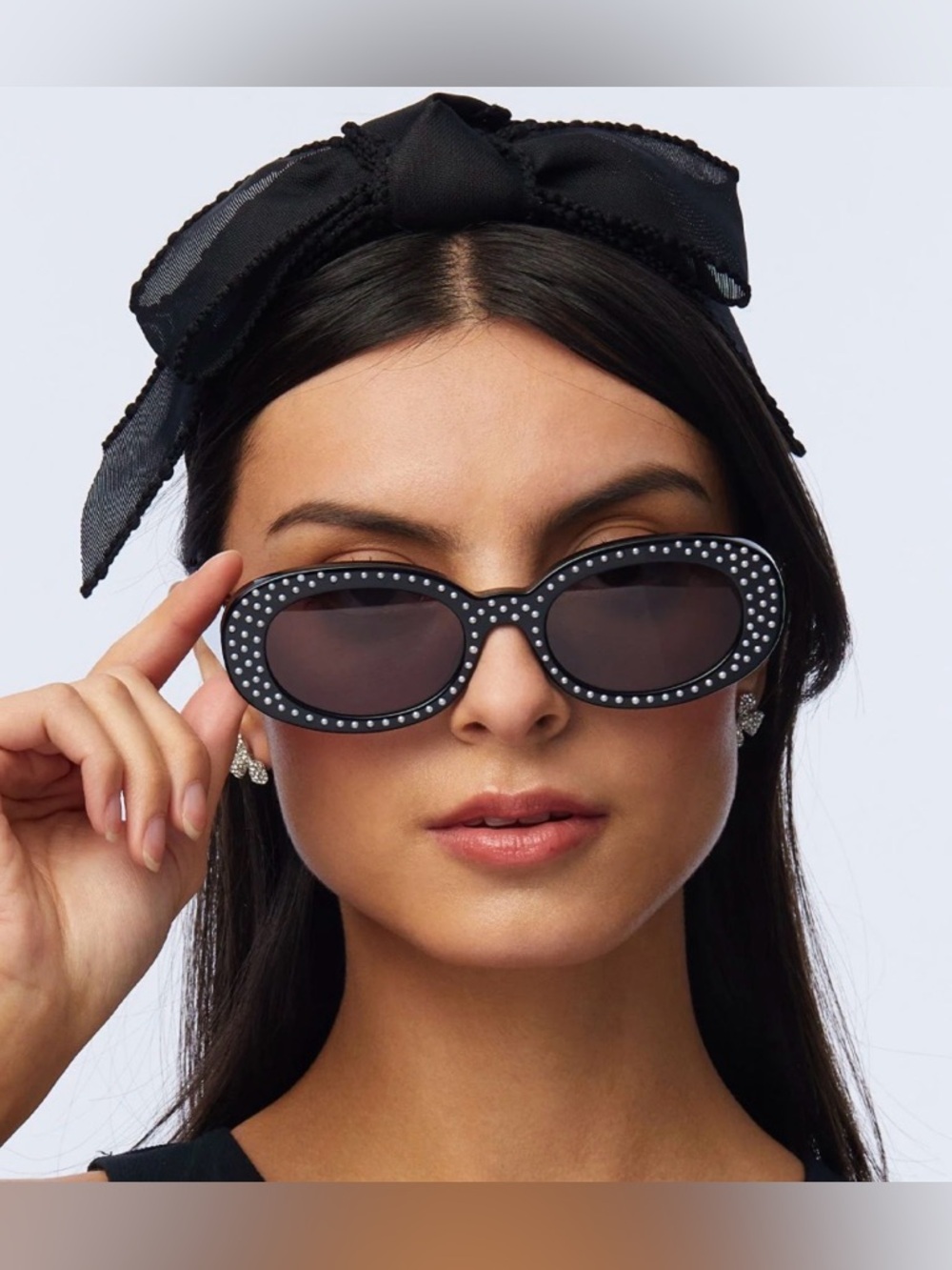 LELE SADOUGHI JET OCEANSIDE PEARL OVAL SUNGLASSES - NWT